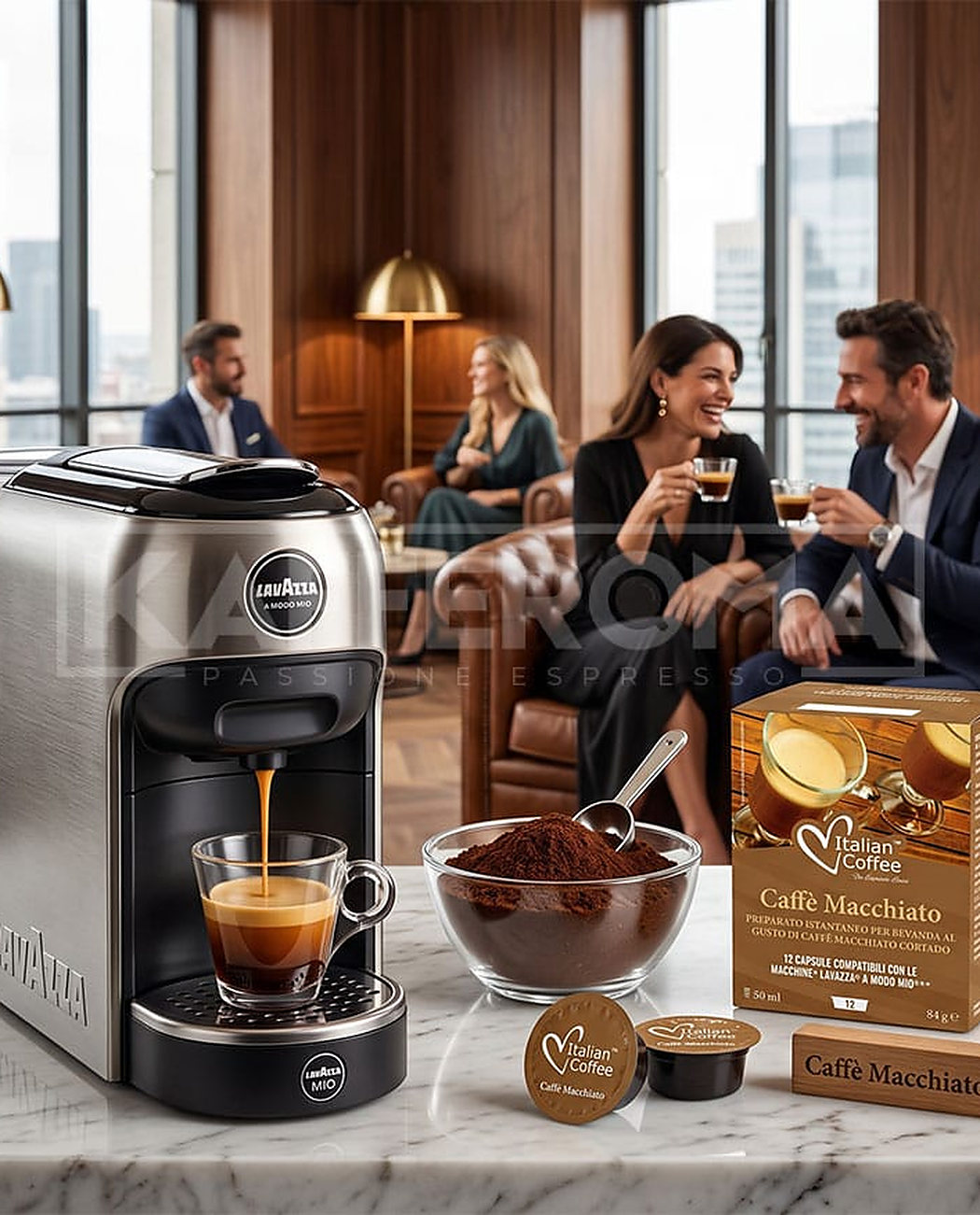 12 Capsule Italian Coffee Macchiato – Compatibile A Modo Mio 12 Capsule Italian Coffee Macchiato – Compatibile A Modo Mio, imaginea 3 – Kafferoma