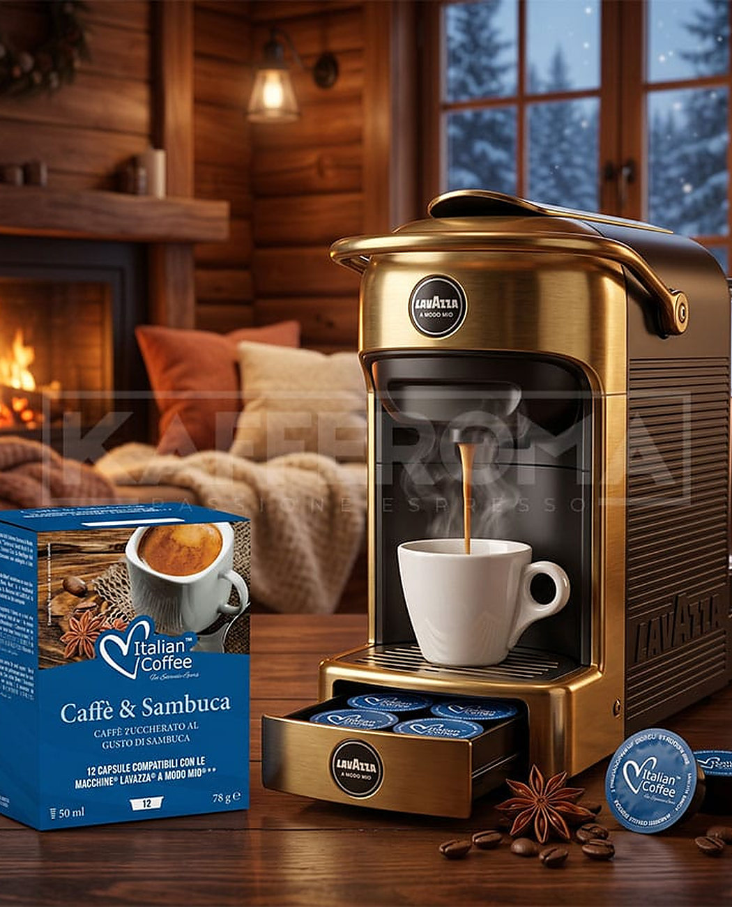 12 Capsule Italian Coffee Sambuca – Compatibile A Modo Mio 12 Capsule Italian Coffee Sambuca – Compatibile A Modo Mio, imaginea 3 – Kafferoma