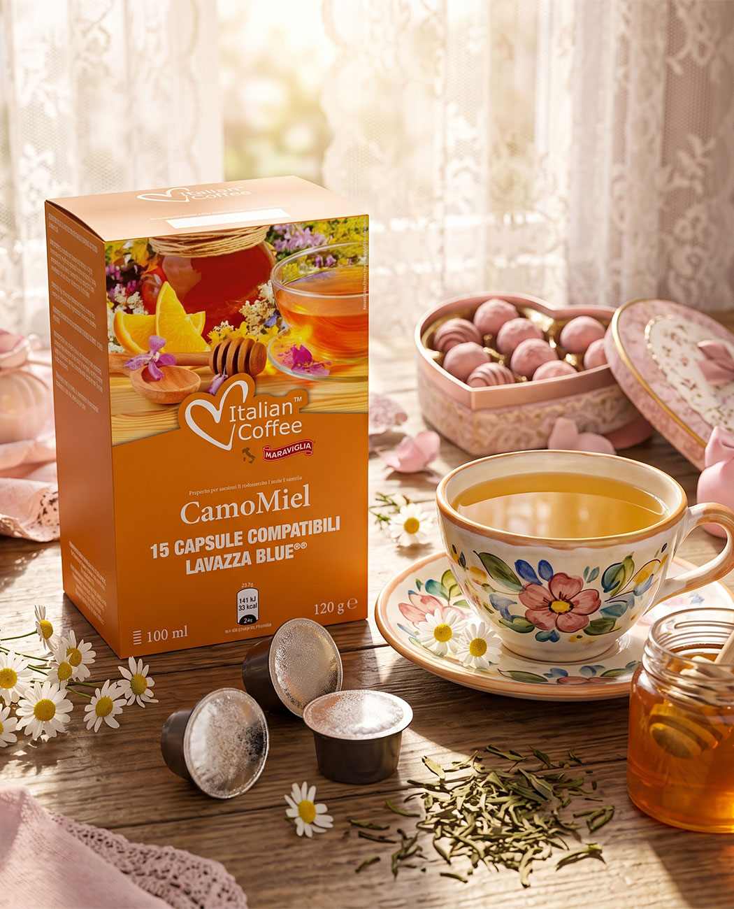 15 Capsule Italian Coffee Miere si Musetel – Compatibile Lavazza Blue 15 Capsule Italian Coffee Miere si Musetel – Compatibile Lavazza Blue, imaginea 3 – Kafferoma