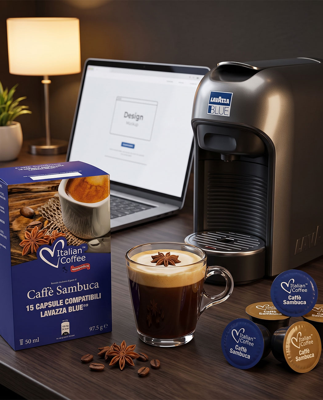 15 Capsule Italian Coffee Sambuca – Compatibile Lavazza Blue 15 Capsule Italian Coffee Sambuca – Compatibile Lavazza Blue, imaginea 2 – Kafferoma