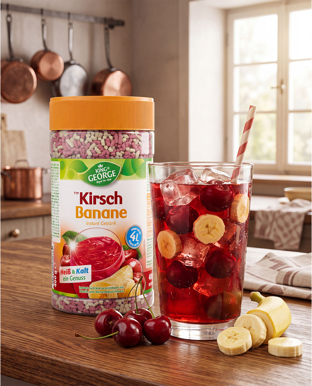 Ceai Instant Granulat King George Cherry Banana 400gr. Ceai Instant Granulat King George Cherry Banana 400gr., imaginea 4 – Kafferoma