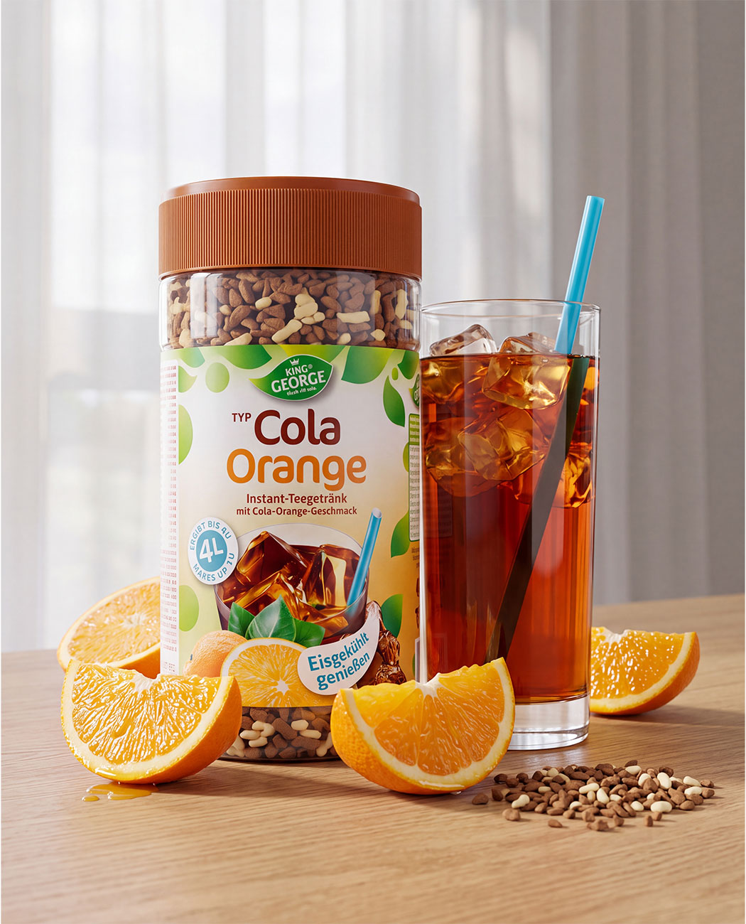 Ceai Instant Granulat King George Cola Orange 400gr. Ceai Instant Granulat King George Cola Orange 400gr., imaginea 4 – Kafferoma