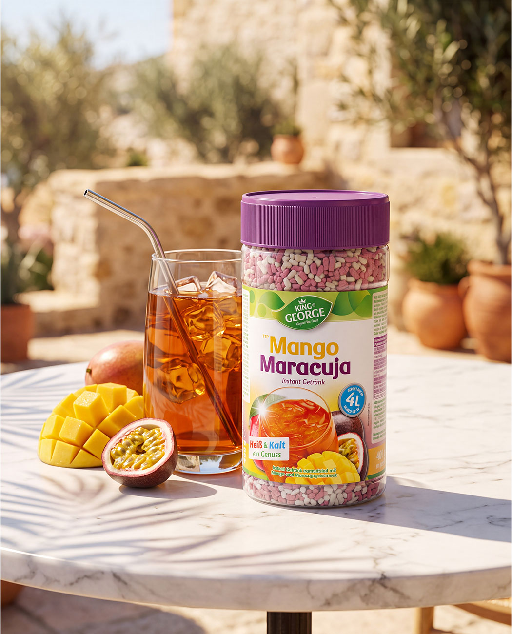 Ceai Instant Granulat King George Mango si Maracuja 400gr. Ceai Instant Granulat King George Mango si Maracuja 400gr., imaginea 3 – Kafferoma