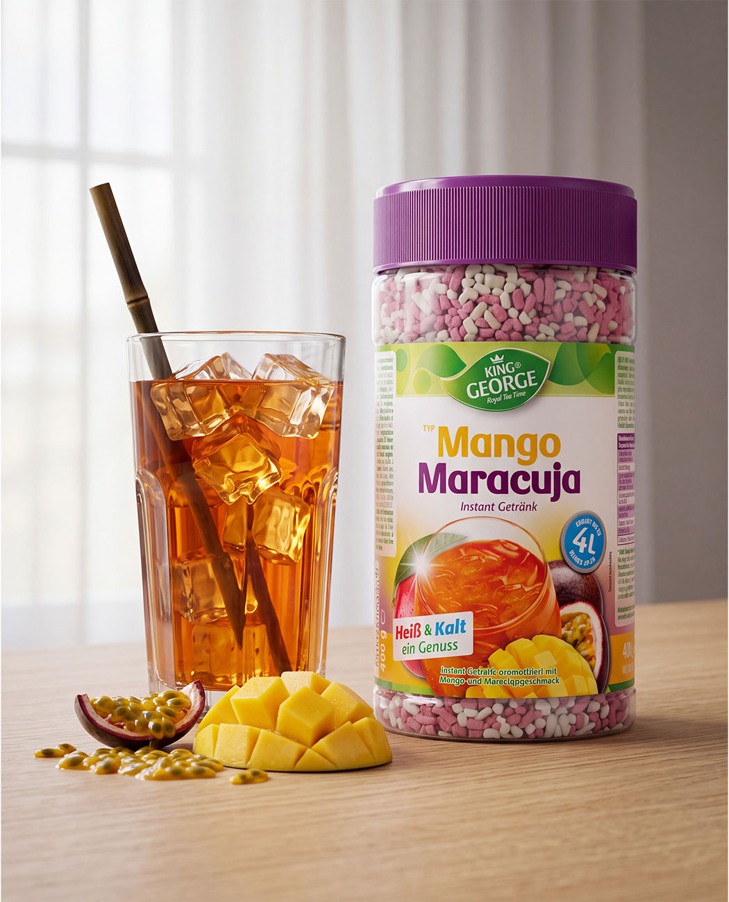 Ceai Instant Granulat King George Mango si Maracuja 400gr. Ceai Instant Granulat King George Mango si Maracuja 400gr., imaginea 4 – Kafferoma