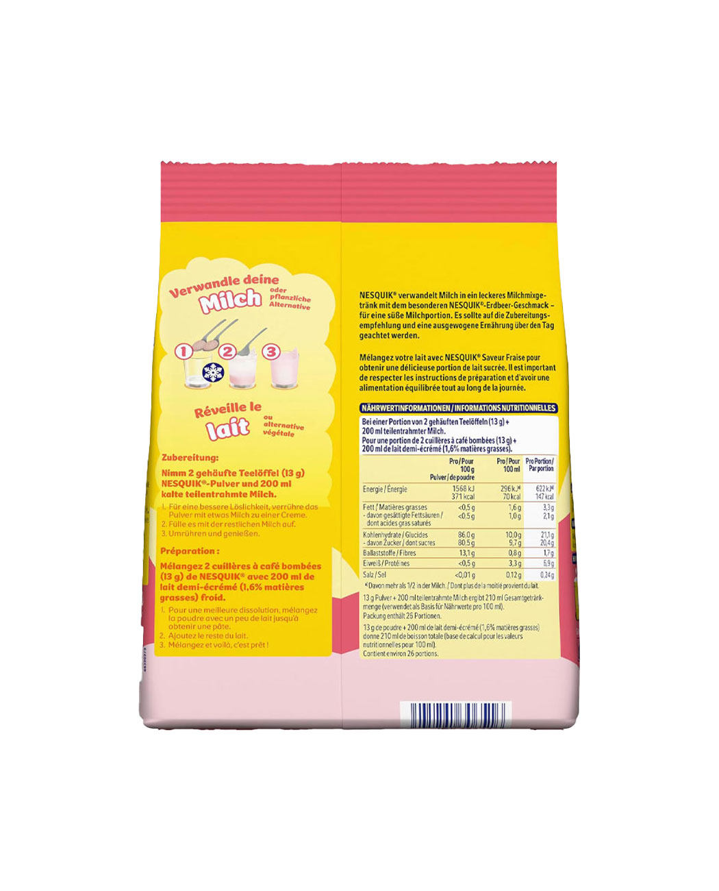 Nesquik cu gust de căpșuni, pudră pentru lapte, 350 gr. Nesquik cu gust de căpșuni, pudră pentru lapte, 350 gr., imaginea 2 – Kafferoma